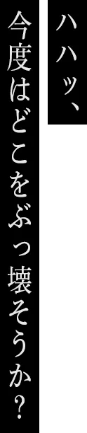 ハハッ、今度はどこをぶっ壊そうか？